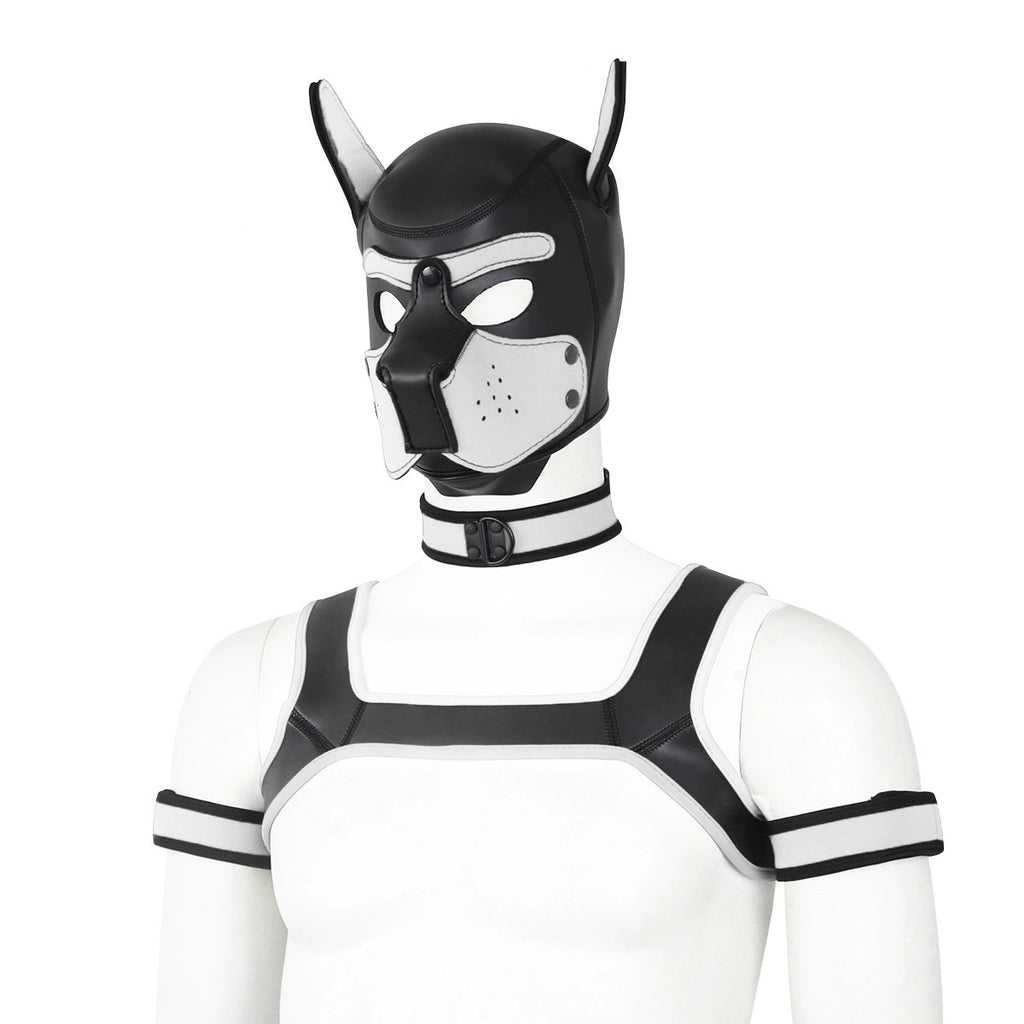 Cosplay Dog Mask Set – Hood, Arm Straps, Chest & Neck Straps for Costume Parties & Events