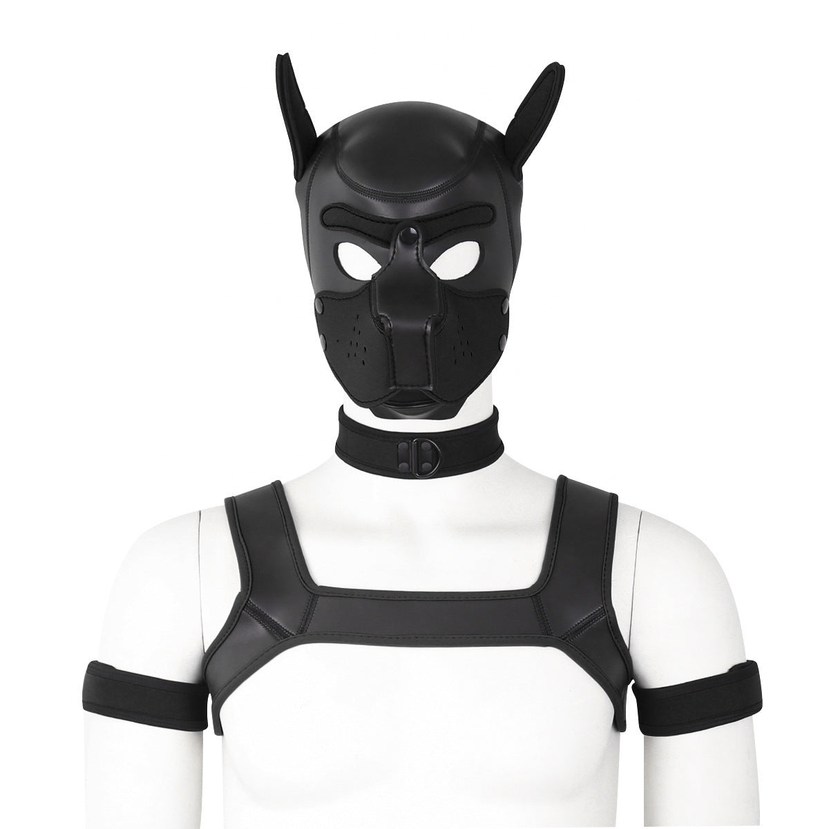 Cosplay Dog Mask Set – Hood, Arm Straps, Chest & Neck Straps for Costume Parties & Events