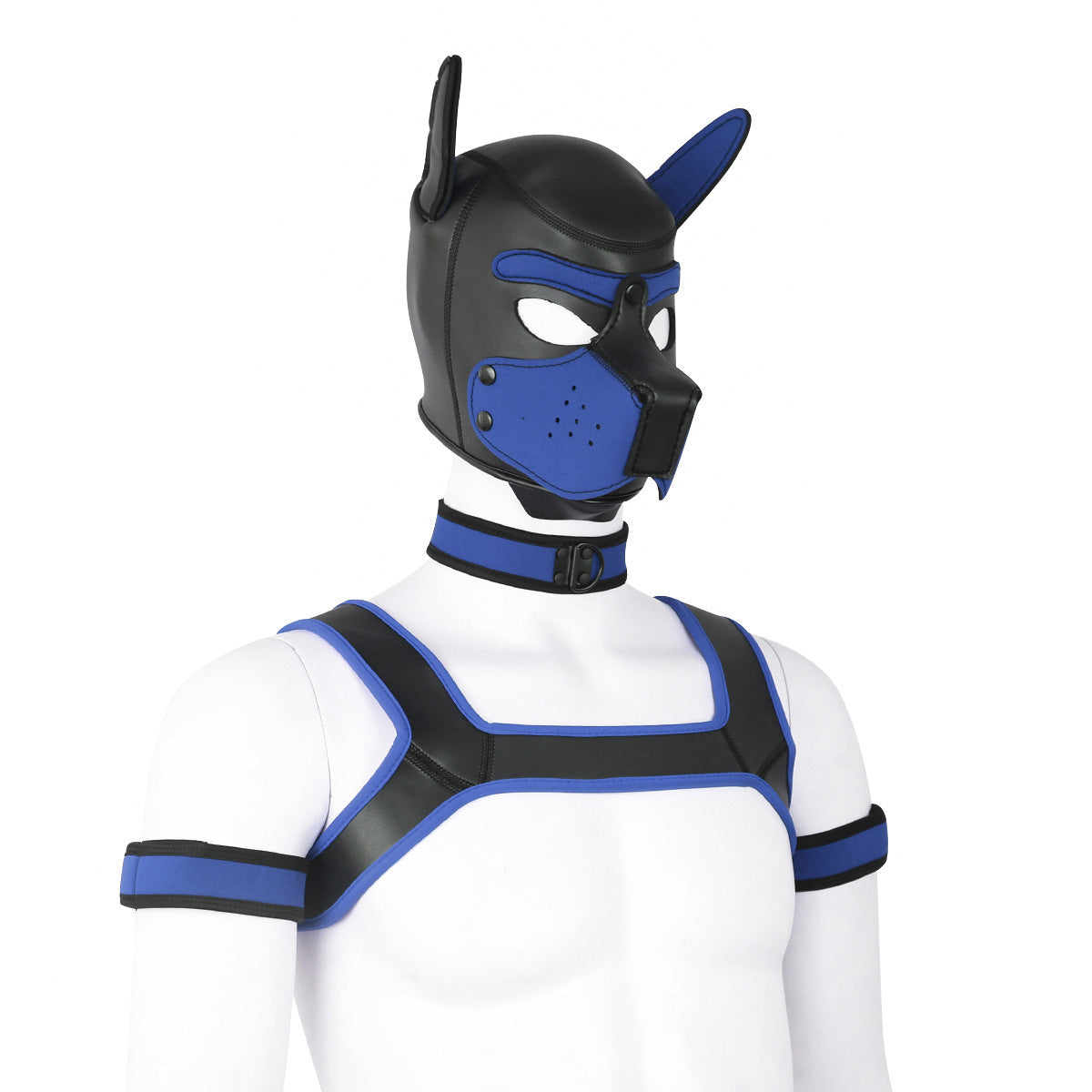 Cosplay Dog Mask Set – Hood, Arm Straps, Chest & Neck Straps for Costume Parties & Events