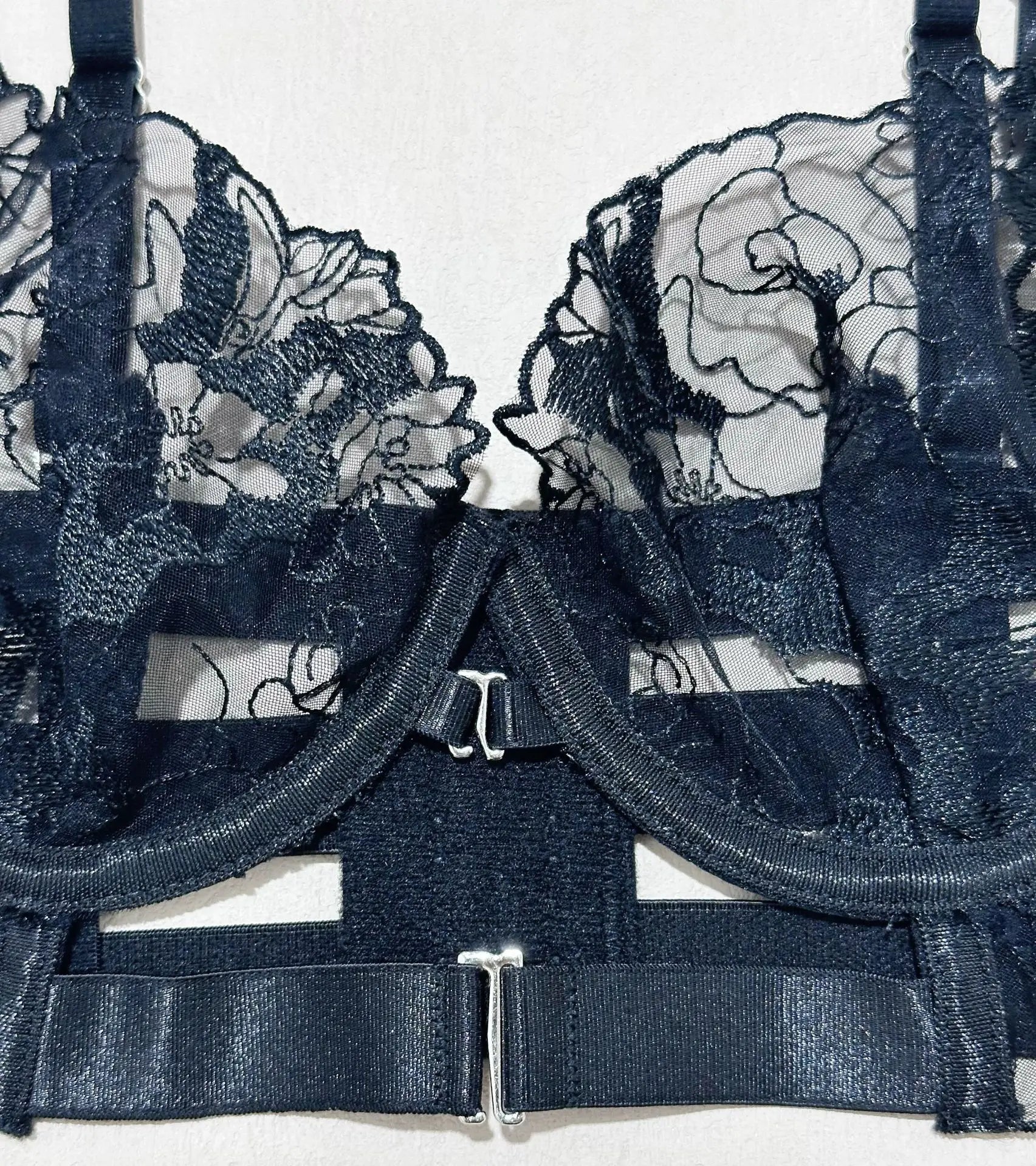 Sexy Floral Embroidered Lace Lingerie Set – Supportive Underwire Bra for Women (S–XL)